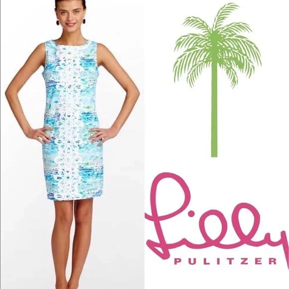 Lilly Pulitzer Worth Shift in High Tide Toile. Size 6 - Picture 1 of 4